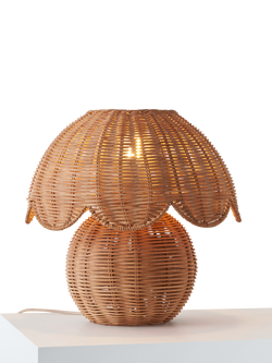 John Lewis Tisse Woven Rattan Table Lamp, Natural, Rattan