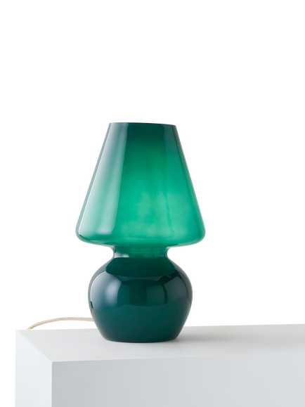 John Lewis Retro Glass Mushroom Table Lamp, Petrol