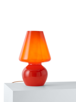 John Lewis Retro Glass Mushroom Table Lamp, Red
