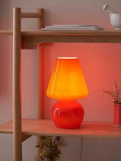 John Lewis Retro Glass Mushroom Table Lamp - view 2, Red