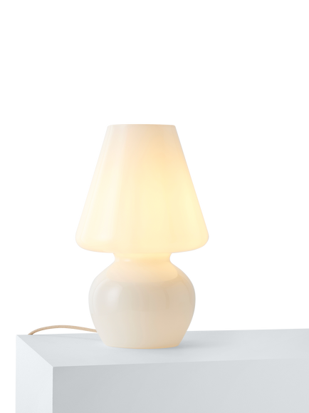 John Lewis Retro Glass Mushroom Table Lamp, White