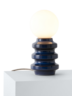 John Lewis Tower Ceramic Bulb Holder Table Lamp, Navy, Navy