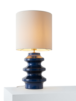 John Lewis Tower XL Ceramic Table Lamp, Navy, Navy