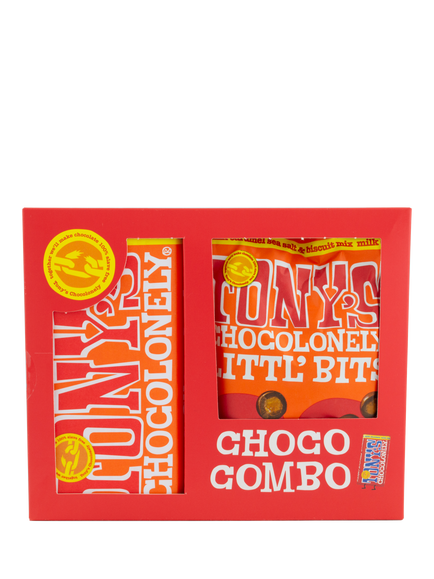 Tony's Chocolonely Littl' Bits Combo Caramel Sea Salt & Biscuit Mix Duo, 280g, Multi