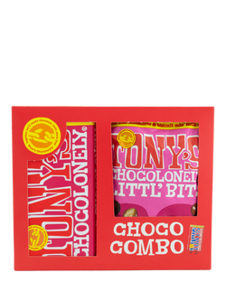 Tony's Chocolonely Choco Combo Gift Pack - Littl' Bits Milk Chocolate Caramel & Biscuit Bar and Milk Marshmallow & Biscuit Mix Duo, 280g, Multi Multi