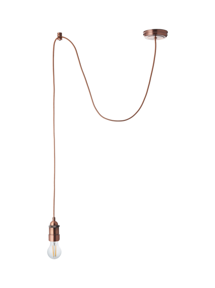 John Lewis Baldwin Pendant Ceiling Cord - view 2, Copper