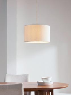 John Lewis Boucle Drum Lampshade - view 2, Marshmallow