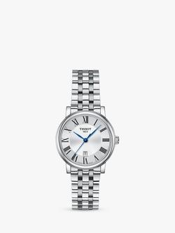 Tissot T1222101103300 Women's Carson Date Metal Strap Watch, Silver, Silver