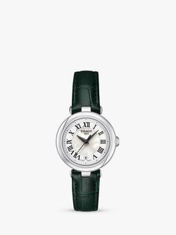Tissot T1260101611302 Women's Bellissima Date Metal Strap Watch, Dark Green/Silver, Dark Green/Silver