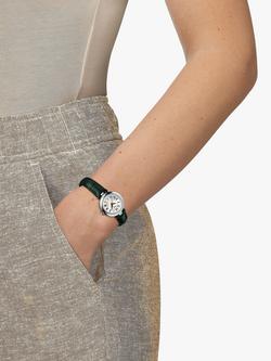 Tissot T1260101611302 Women's Bellissima Date Metal Strap Watch, Dark Green/Silver - view 2, Dark Green/Silver