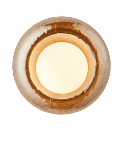 John Lewis Doughnut Wall Light, Amber & Brass