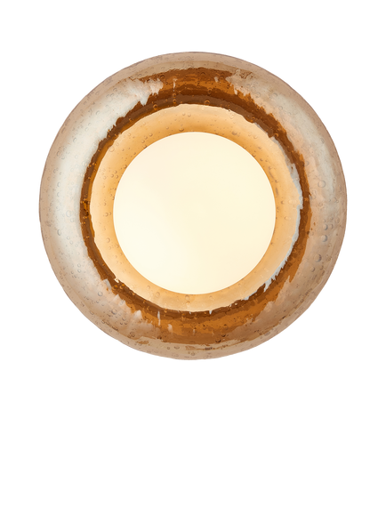 John Lewis Doughnut Wall Light, Amber & Brass