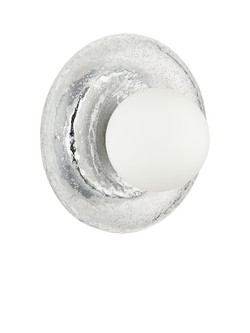 John Lewis Doughnut Wall Light - view 2, Clear & Chrome