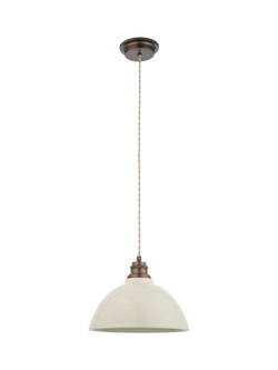 John Lewis Bourton Crackle Ceramic Pendant Ceiling Light, White - view 2, White