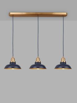 John Lewis Millhouse 3 Lamp Over Diner Pendant Ceiling Light, Blue