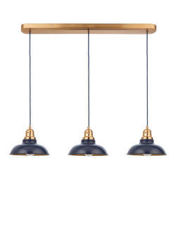 John Lewis Millhouse 3 Lamp Over Diner Pendant Ceiling Light - view 2, Blue