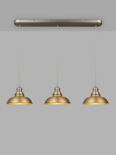 John Lewis Millhouse 3 Lamp Over Diner Pendant Ceiling Light, Brass