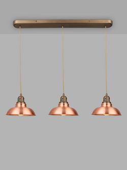 John Lewis Millhouse 3 Lamp Over Diner Pendant Ceiling Light, Copper