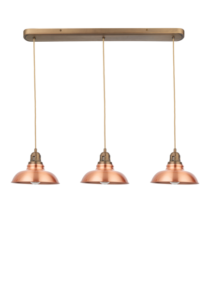 John Lewis Millhouse 3 Lamp Over Diner Pendant Ceiling Light - view 2, Copper