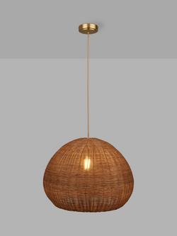 John Lewis Tisse Rattan Ball Pendant Ceiling Light, Natural, Rattan