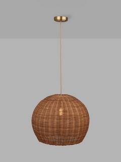 John Lewis Tisse Rattan Ball Pendant Ceiling Light, Natural