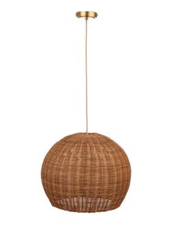 John Lewis Tisse Rattan Ball Pendant Ceiling Light, Natural - view 2, Rattan