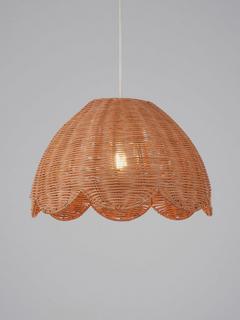John Lewis Tisse Scallop Rattan Pendant Ceiling Shade, Natural