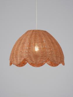 John Lewis Tisse Scallop Rattan Pendant Ceiling Shade, Natural, Rattan