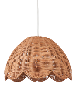John Lewis Tisse Scallop Rattan Pendant Ceiling Shade, Natural - view 2, Rattan