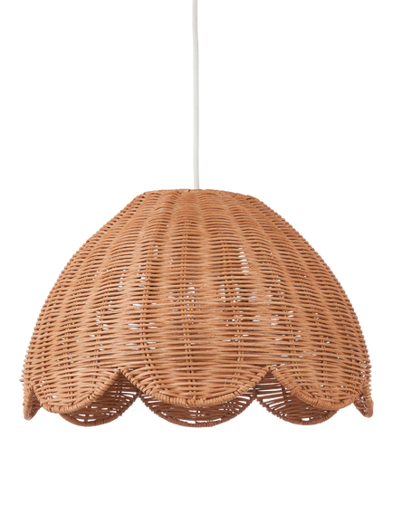 John Lewis Tisse Scallop Rattan Pendant Ceiling Shade, Natural - view 2, Rattan