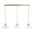 John Lewis Tula 3 Arm Over Diner Bar Ceiling Light, Clear & Brass