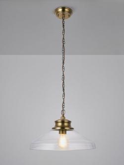 John Lewis Tula Small Pendant Ceiling Light, Clear & Brass