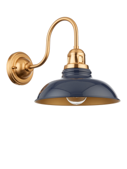 John Lewis Millhouse Wall Light - view 2, Blue