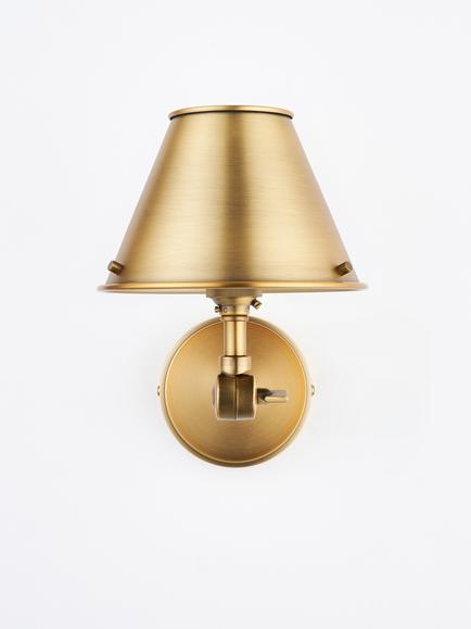 John Lewis Nicolas Uplighter Wall Light - view 2, Brass