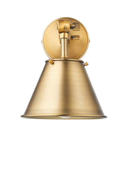 John Lewis Nicolas Adjustable Downlighter Wall Light, Brass, Brass
