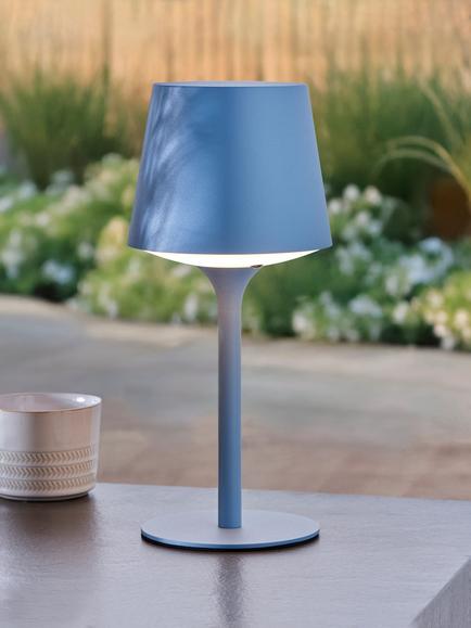 John Lewis Baresi Outdoor Table Lamp - view 2, Bay Blue