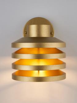 John Lewis Finn Outdoor Wall Light, Brass