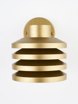 John Lewis Finn Outdoor Wall Light - view 2, Brass