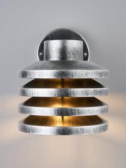 John Lewis Finn Outdoor Wall Light, Distressed Silver