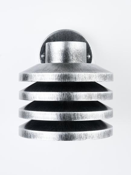 John Lewis Finn Outdoor Wall Light - view 2, Distressed Silver