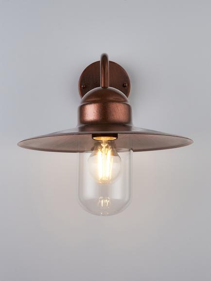 John Lewis Hayle Outdoor Wall Light, Distressed Bronze