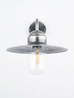 John Lewis Hayle Outdoor Wall Light - view 2, Distressed Silver