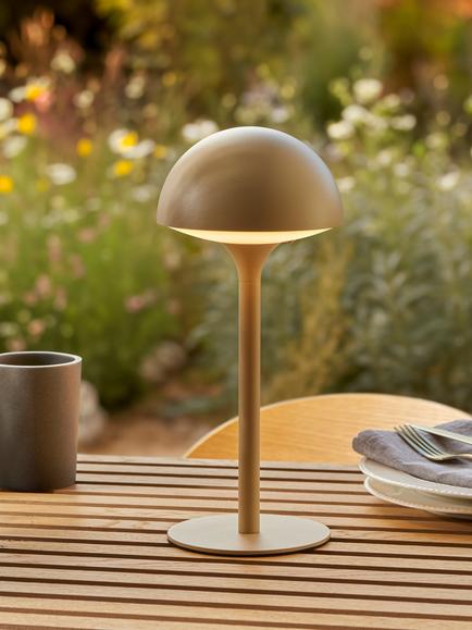 John Lewis Heftig Rechargeable Outdoor Table Lamp - view 2, Warm Sand