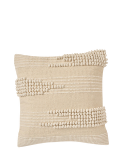 Truly Ecru Knotted and Textured Weave Cushion, Ecru