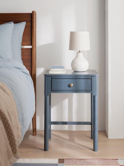 John Lewis Pillar 1 Drawer Bedside Table - view 2, Blue