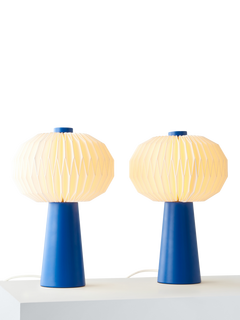 John Lewis Issie Table Lamp Duo, Cobalt
