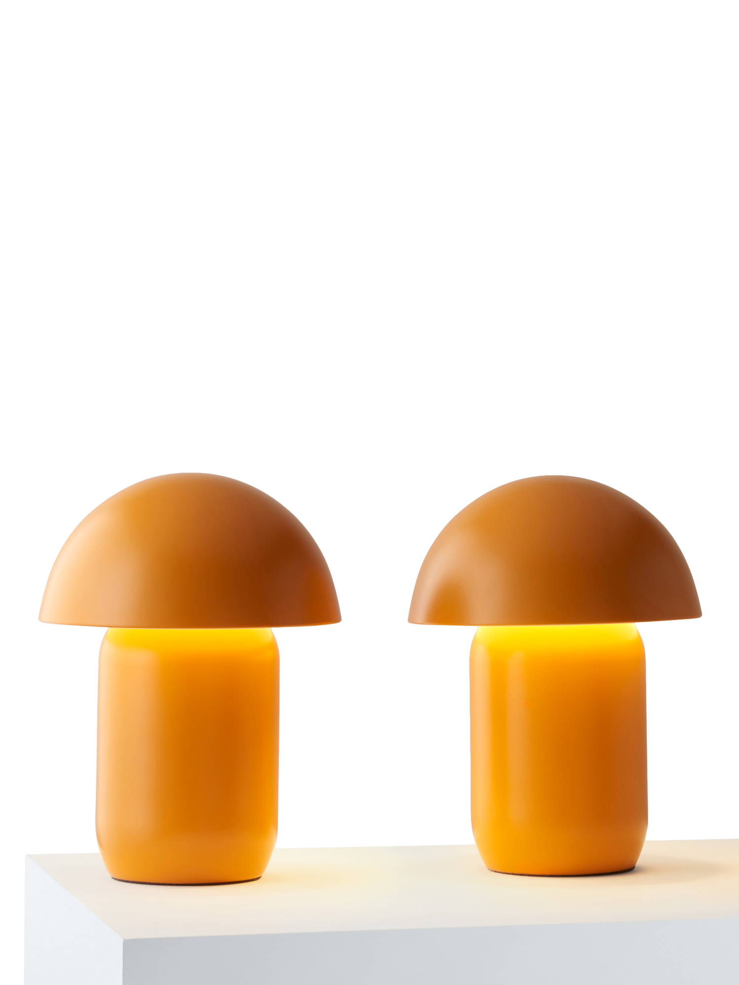 John Lewis Mini Mushroom Rechargeable Table Lamp, Set of 2, Zest