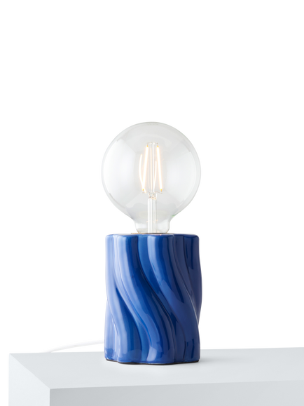 John Lewis Twist Bulb Holder Table Lamp, Cobalt
