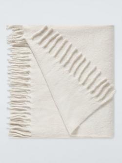 John Lewis Mohair Effect Plain Throw, Marshmallow