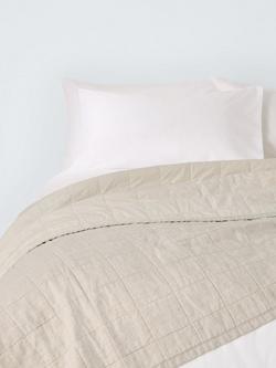 John Lewis Linen Blend Quilted Bedspread, Undyed